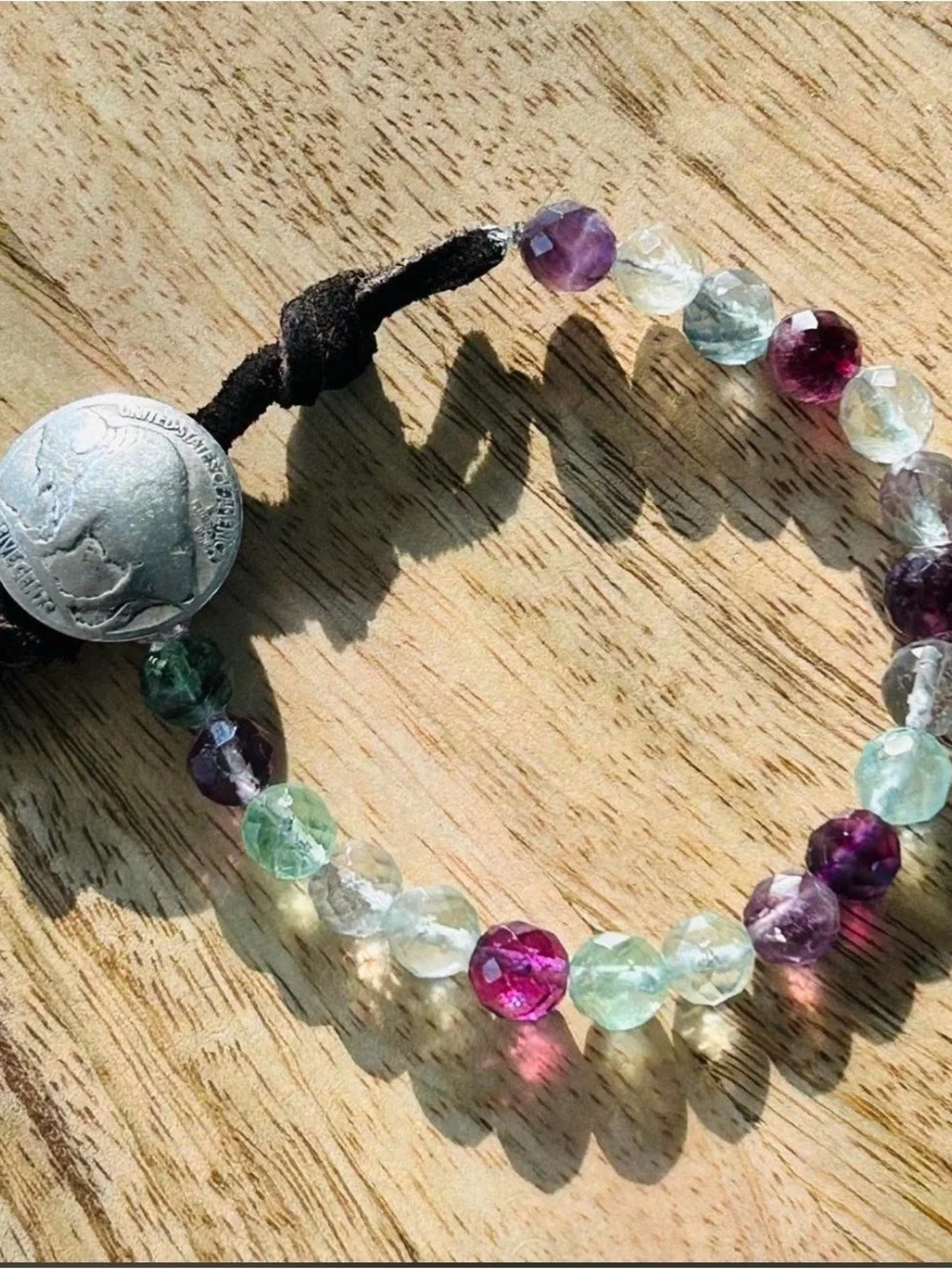 Sundance Multicolor Faceted Bead Bracelet in Green, Purple & Pink